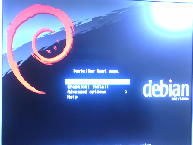 Debianインストールトップ画面